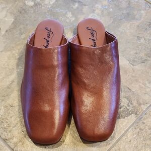 Free People Reese Leather Flat Brown Size 38 NWT